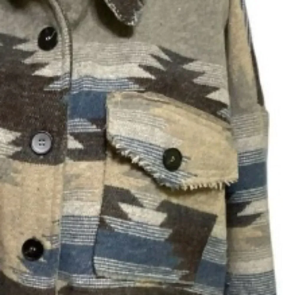 La Miel Womens Eldora Aztec Loose Fit Southwestern Shacket Size Large